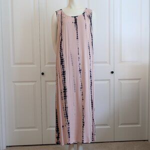 J. Jill Pink Tie-Dyed Pure Jill Maxi Dress XL New With Tags